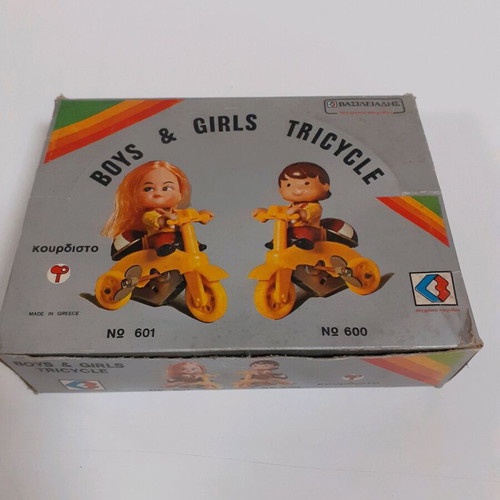 Pack of six Vasileiadis wind-up tricycles new