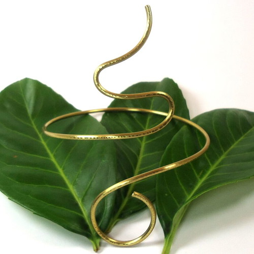 Bracelet from solid brass handmade, gold color, new