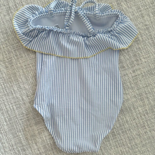 Zara baby one-piece swimsuit 6-12 months new striped blue white