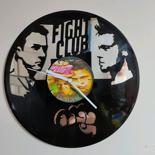 Fight Club wall clock made from recycled vinyl new