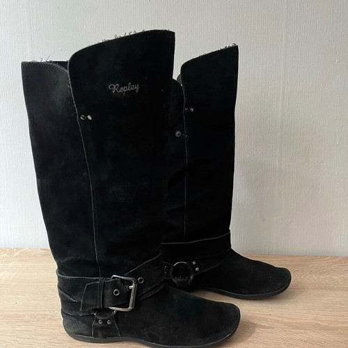 Replay suede leather boots used, size 38, black
