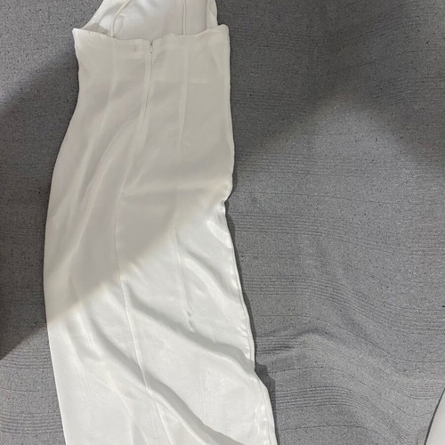Zara white satin dress used, size small with slit