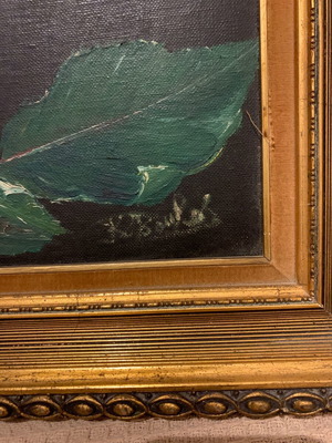 Πίνακας ζωγραφικής αυθεντικός λάδι νεκρά φύση με τριαντάφυλλο, σαν καινούργιος