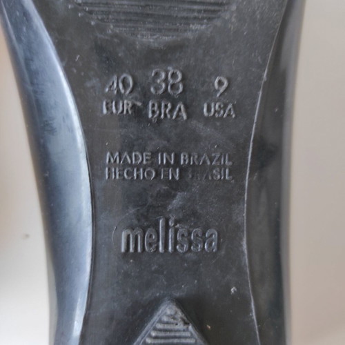 Melissa peep toe ballet flats, black, size 40