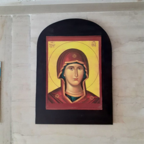Wooden handmade religious icon new, decoupage technique
