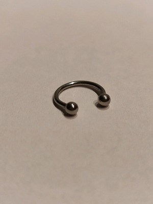 Bar crescent earring like new, surgical steel silver