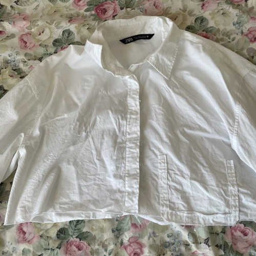 Crop shirt Zara white like new, size S