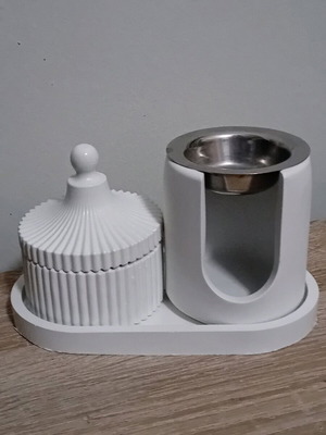 Wax Melts Burner and Jar Set like new, porcelain