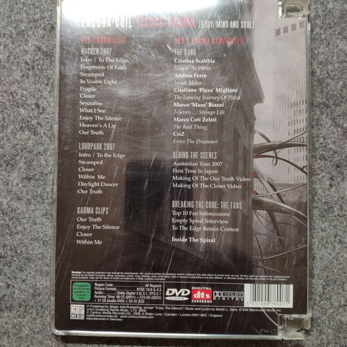 Lacuna Coil Visual Karma (Body, Mind and Soul) 2-DVD set used