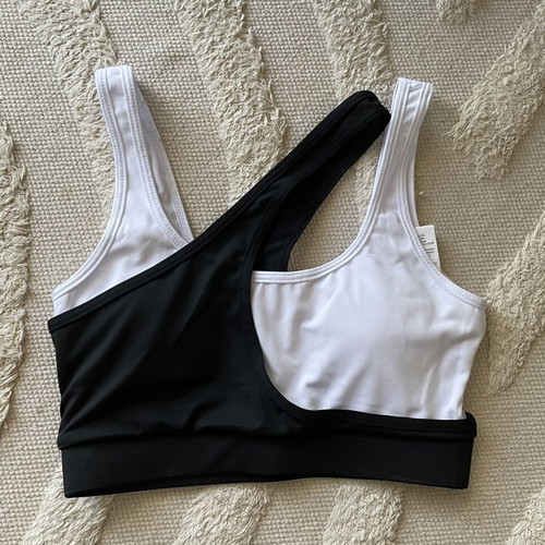 Shein sports top black and white size S new