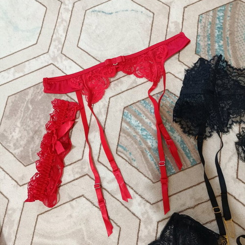 Red belt and garter set size M Yamamai new