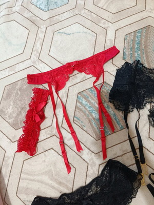 Red belt and garter set size M Yamamai new