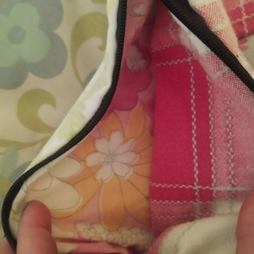 Handmade toiletry bag like new, colorful fabric