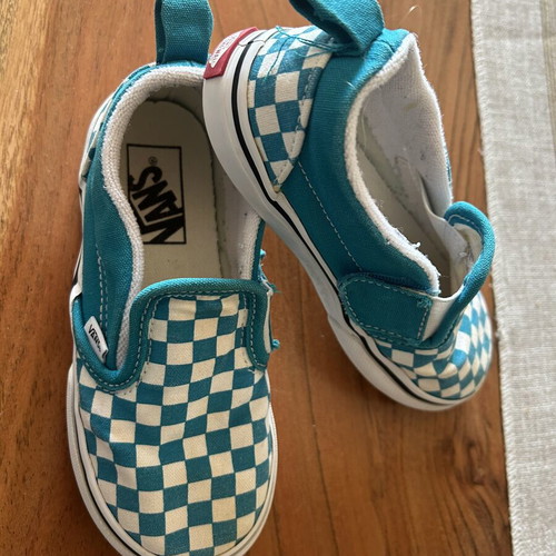 Vans kids' sneakers turquoise checkerboard size 26