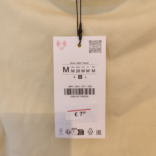 Zara women's short sleeve top, yellow, size M