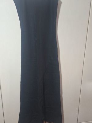 Μαύρο maxi φόρεμα slip dress με λεπτές τιράντες, μέγεθος S