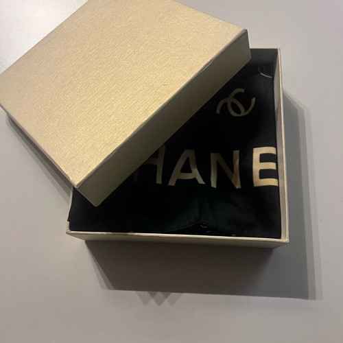 Authentic Chanel Paris scarf like new, black