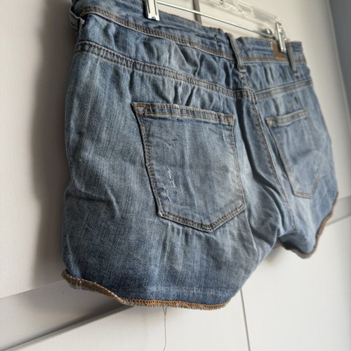 Zara TRF Distressed Denim Shorts Size L 40 Used Blue