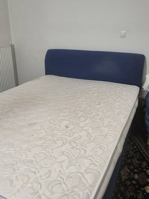 Fabric double bed used, blue, for 150x200 mattress