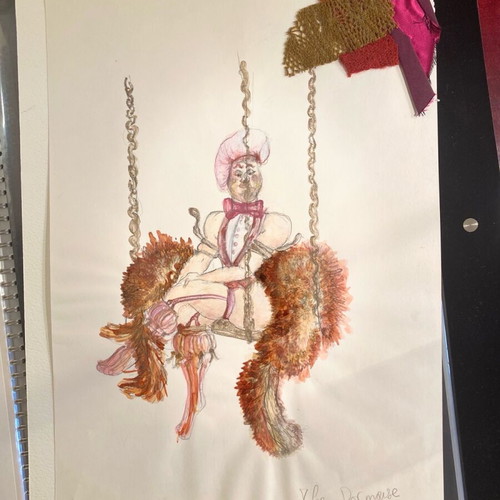 Theatrical costume design from Alice in Wonderland used, watercolor on A3 paper