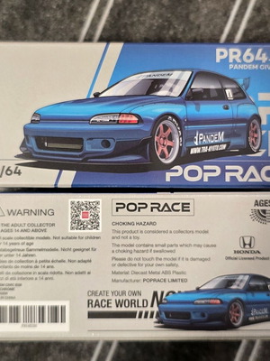 Pop Race 1/64 Pandem Civic EG6 Blue Chrome καινούργιο