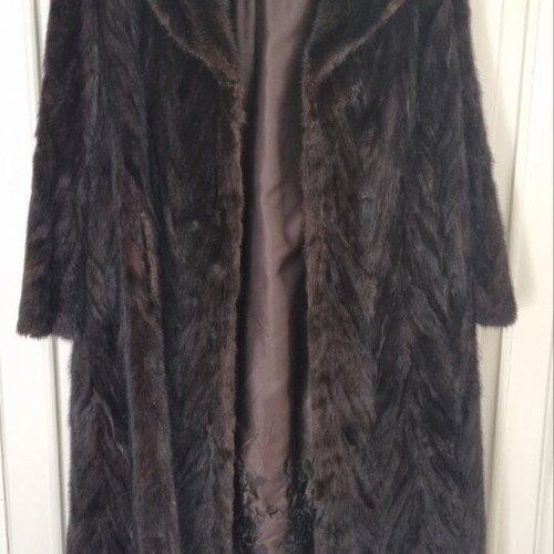 Women's mink fur coat like new, vintage, black and gray