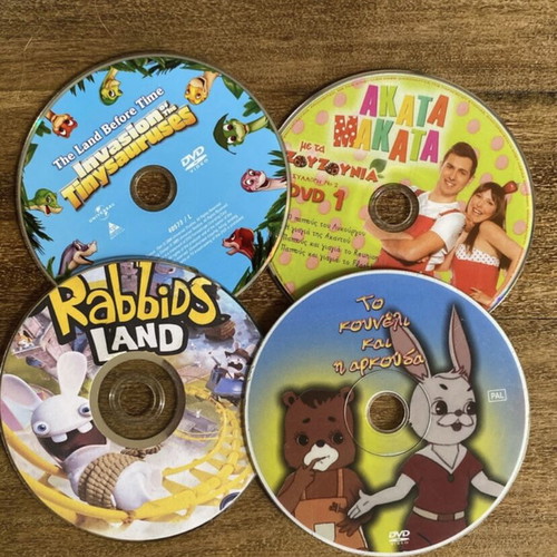 Children's DVD pack of 4 used, dubbed cartoons