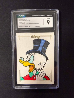Topps Disney Chrome 2025 Σκίτσο Scrooge McDuck από Vincenzo D'Ippolito 1/1 CGC 9 καινούργιο