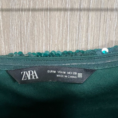Zara green bodysuit with sequins like new, size M