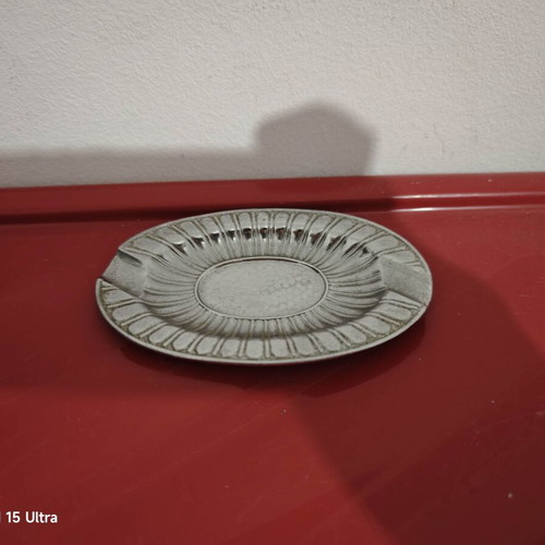 Vintage Japanese Silver-Plated Dish with Embossed Swan
