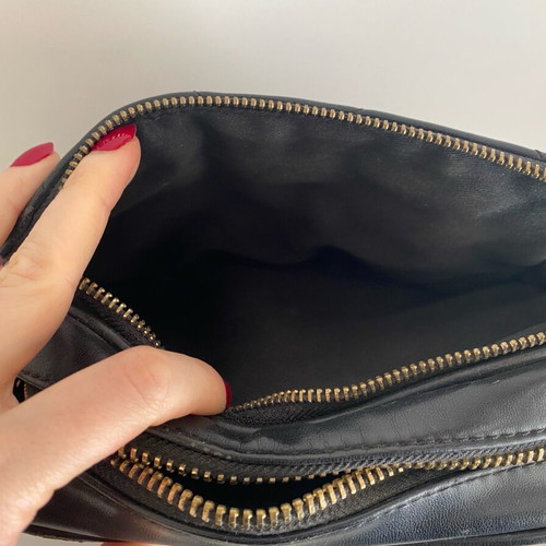 Zara crossbody bag used, black with gold chain
