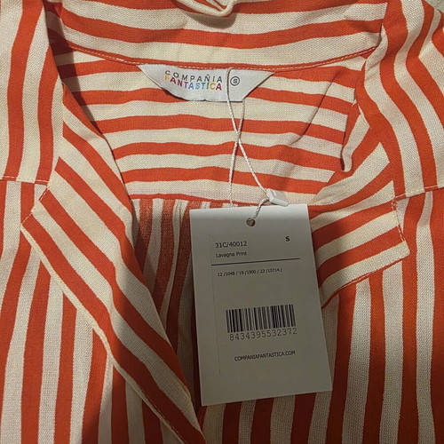 Compania Fantastica striped short-sleeve shirt new, red, size S