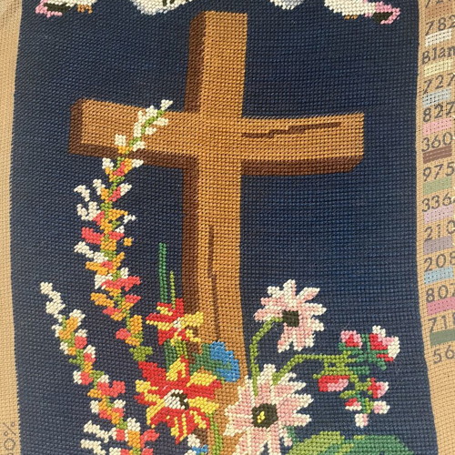 Handmade textile painting frame like new, 0.39x0.22 m