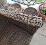 Bamboo-style outdoor sofa