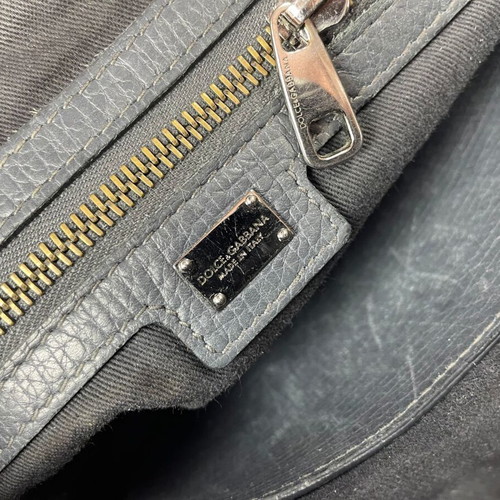 Dolce & Gabbana men leather clutch used, gray