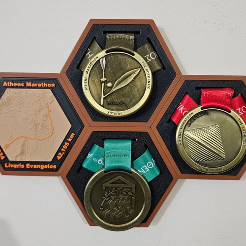 Hexagon Custom 3D Stand για μετάλλια και διαδρομές καινούργιο