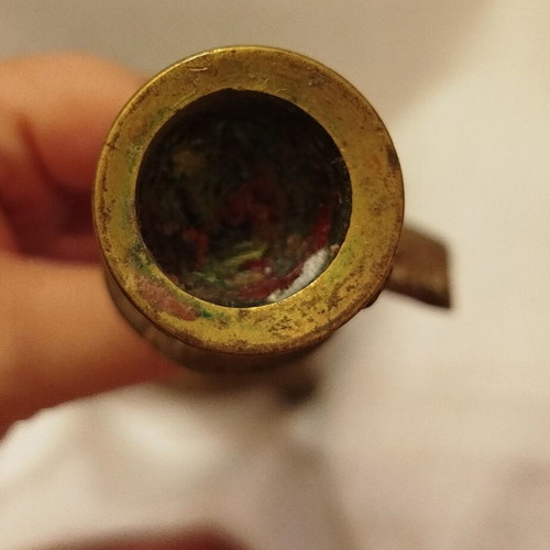 Vintage brass candlestick used, 35 centimeters