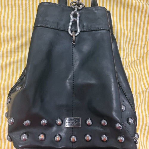 Elena Athanasiou leather backpack with studs used, black
