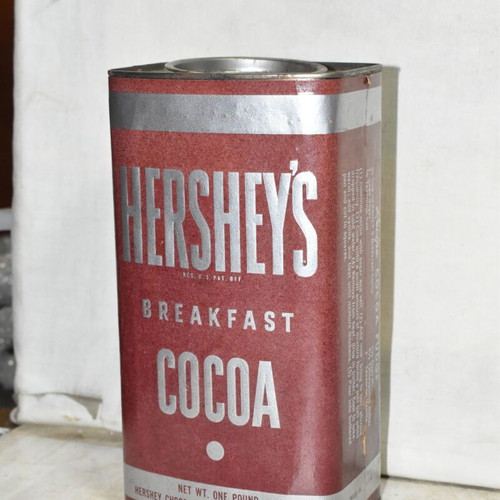 Hershey’s Cocoa metal tin used, vintage retro collectible