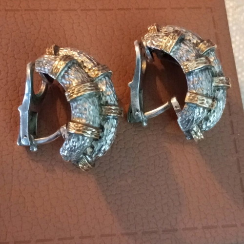 Zolotas silver-gold set 950 24k used, hammered