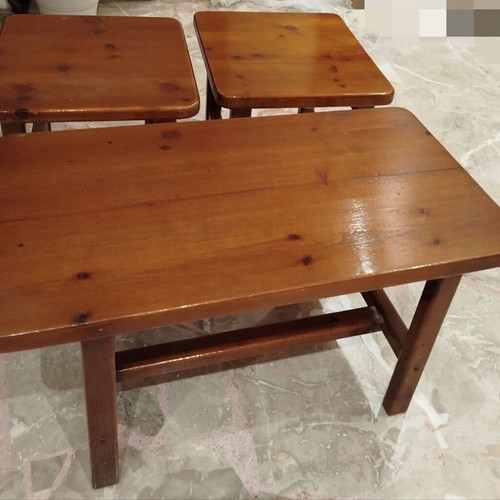 Coffee tables used, set of 3, Swedish wood