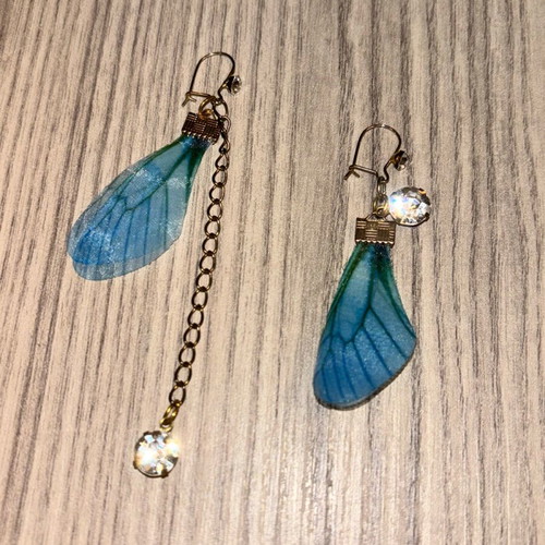 Earrings fairy handmade used, turquoise and gold