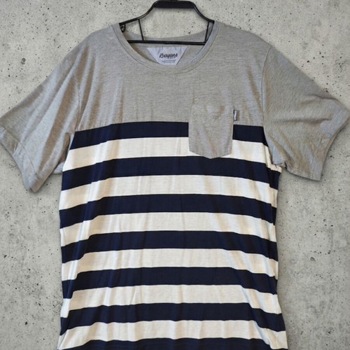 Bergans of Norway Lyngor Tee men's striped t-shirt XL like new, gray