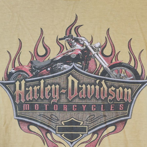 Harley-Davidson T-shirt used, men's size M/L, vintage mustard color