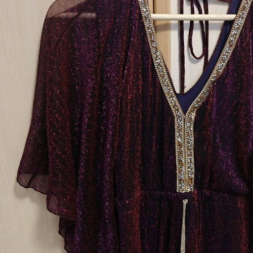 Fueguina evening dress like new, midi glitter embellished