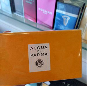 Συλλογή 10 Acqua di Parma samples σε κουτί δώρου.