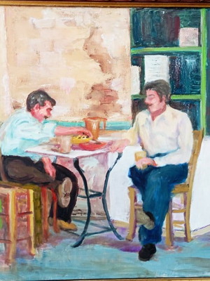 Oil painting on canvas Giorgos Kilias 46x56, like new