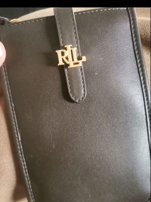 Ralph Lauren phone case like new, olive color with crossbody strap and pocket