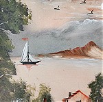  πίνακας ζωγραφισμένος πάνω σε πλακάκι εποχής