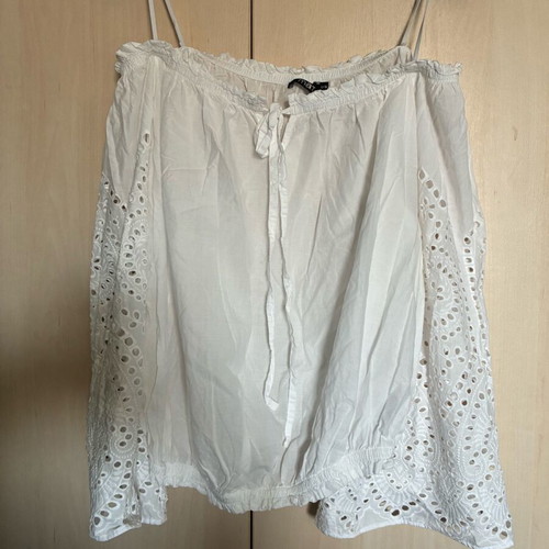 White boho blouse Mat like new, One Size